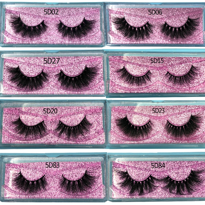 3pcs/Lot 100% Real Siberian 5D Mink Fur Strip False Eyelash Long Individual Eyelashes Makeup Mink Lashes Extension