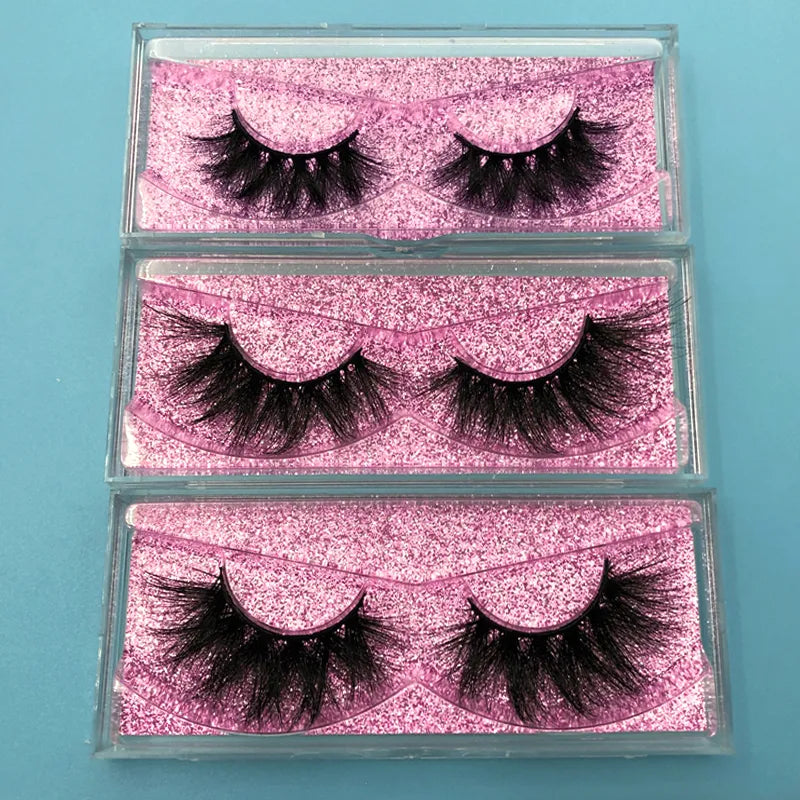 3pcs/Lot 100% Real Siberian 5D Mink Fur Strip False Eyelash Long Individual Eyelashes Makeup Mink Lashes Extension