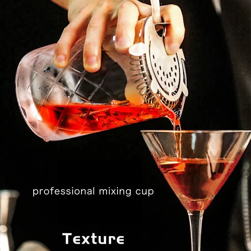 Bar Soul Mixing Cup Lead Free Glass Carving Style Hand Carved Cocktail Glass Professional Bartender Cocktail Cups Barware