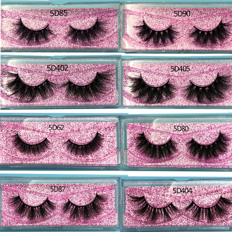 3pcs/Lot 100% Real Siberian 5D Mink Fur Strip False Eyelash Long Individual Eyelashes Makeup Mink Lashes Extension